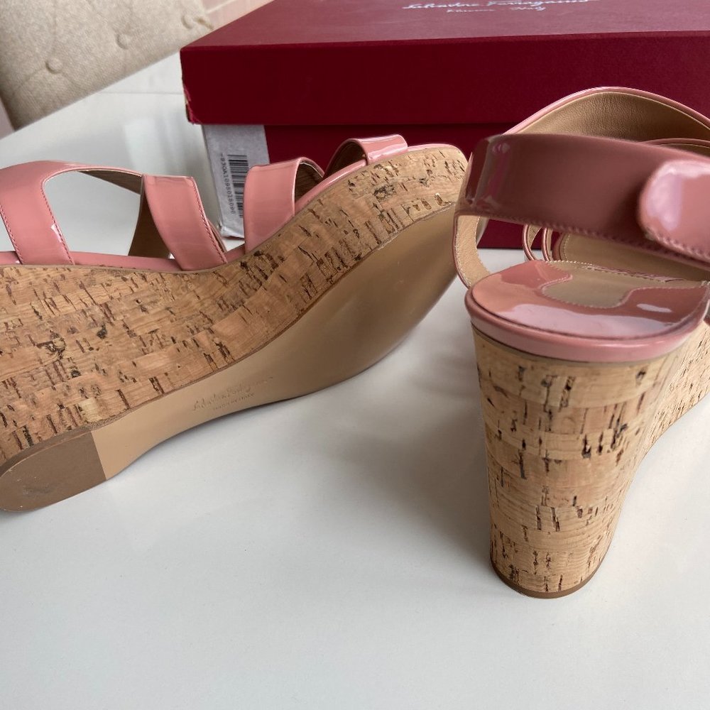 Salvatore Ferragamo Women Persy Wedges Sandal 9C - Picture 6 of 7